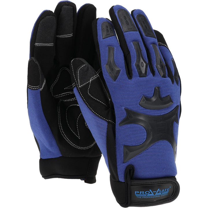 2X-Large Black; Blue Synthetic Leather General Gloves - PRO-SAFE GLA-M3-2XL