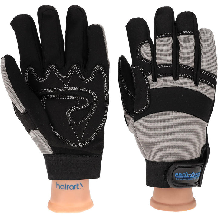 2X-Large Black; Gray Synthetic Leather General Gloves - PRO-SAFE GLA-M2-2XL