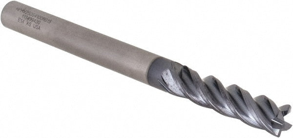 1/4" 4-Flute Solid Carbide Corner Radius End Mill, AlTiN - Kennametal 4047729