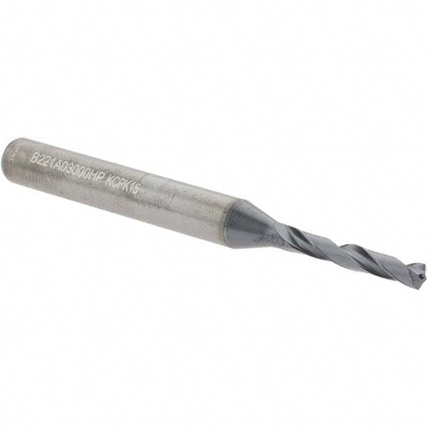 0.1181" Solid Carbide Stub Drill Bit, Multilayer TiAlN - Kennametal 4111824