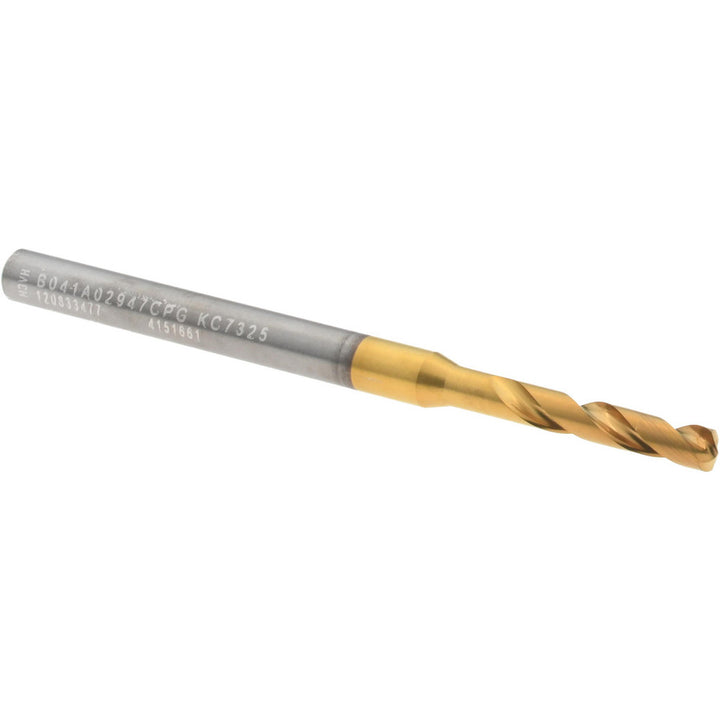 #32 Solid Carbide Stub Drill Bit, TiN, 140° point - Kennametal 4151661