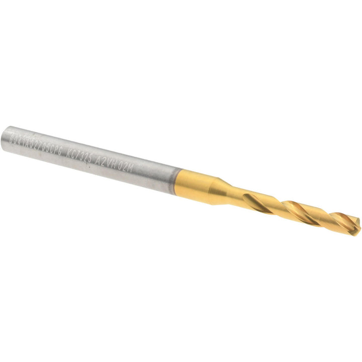 #36 Solid Carbide Stub Drill Bit, TiN, 140° point - Kennametal 4151655