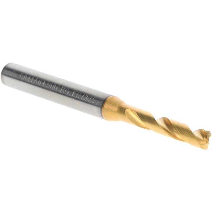0.1693" Solid Carbide Stub Drill Bit, TiN, 140° point - Kennametal 4150199