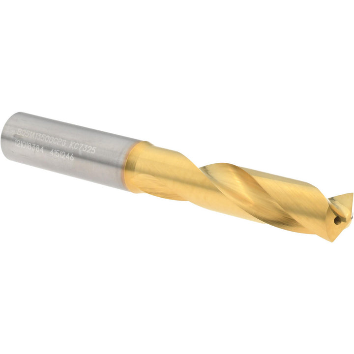 0.5315" Solid Carbide Stub Drill Bit, TiN, 140° point - Kennametal 4151246