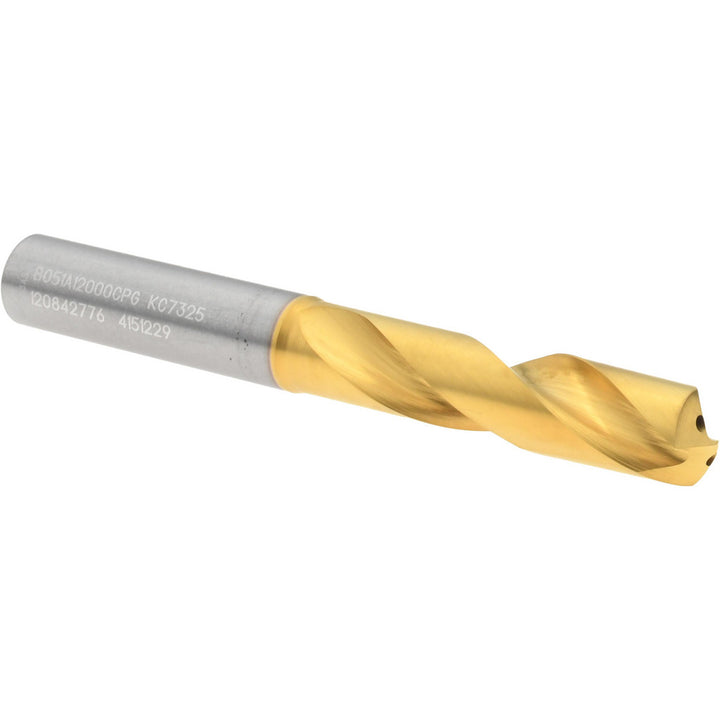 0.4724" Solid Carbide Stub Drill Bit, TiN, 140° point - Kennametal 4151229