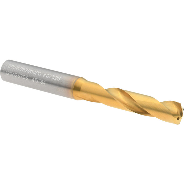 0.3425" Solid Carbide Stub Drill Bit, TiN, 140° point - Kennametal 4151184