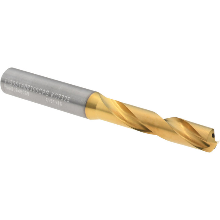 0.3268" Solid Carbide Stub Drill Bit, TiN, 140° point - Kennametal 4151178