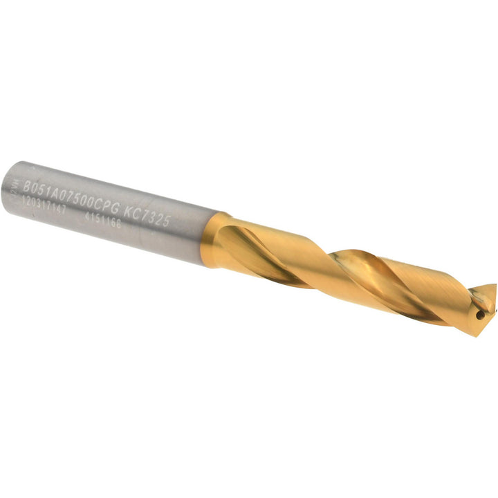 0.2953" Solid Carbide Stub Drill Bit, TiN, 140° point - Kennametal 4151168
