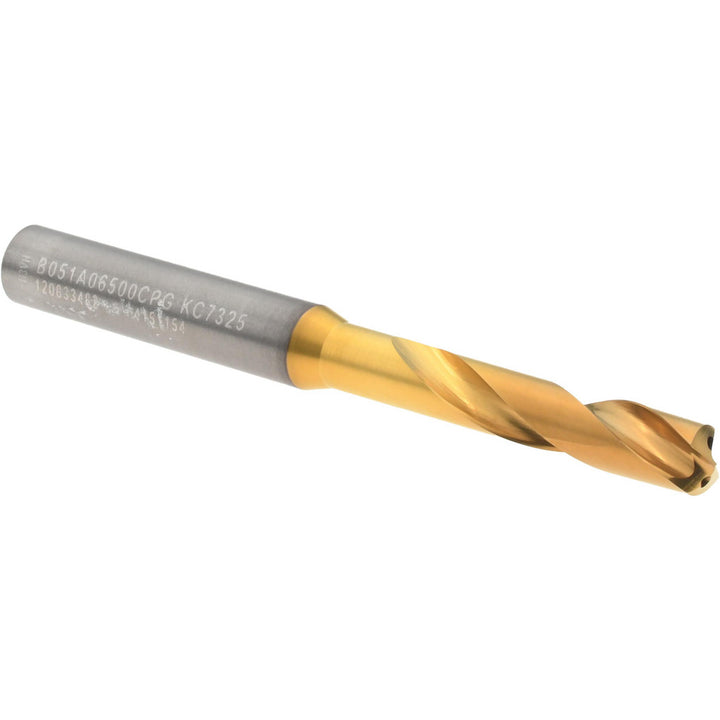 0.2559" Solid Carbide Stub Drill Bit, TiN, 140° point - Kennametal 4151154