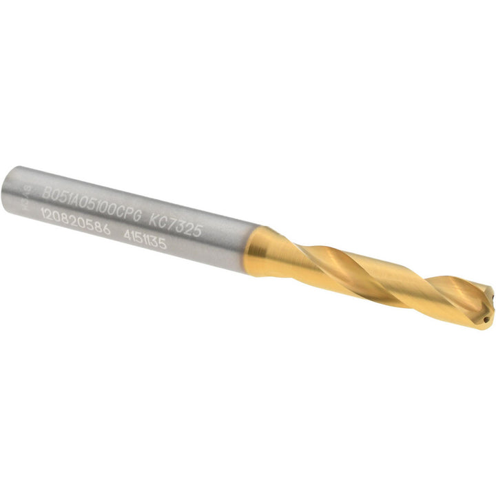 0.2008" Solid Carbide Stub Drill Bit, TiN, 140° point - Kennametal 4151135
