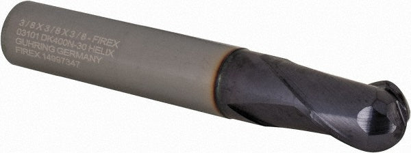 3/8" 2-Flute Solid Carbide Ball End Mill, FIREX - Guhring 9031010095200