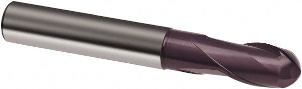 0.0394" 2-Flute Solid Carbide Ball End Mill, FIREX - Guhring 9033590010000