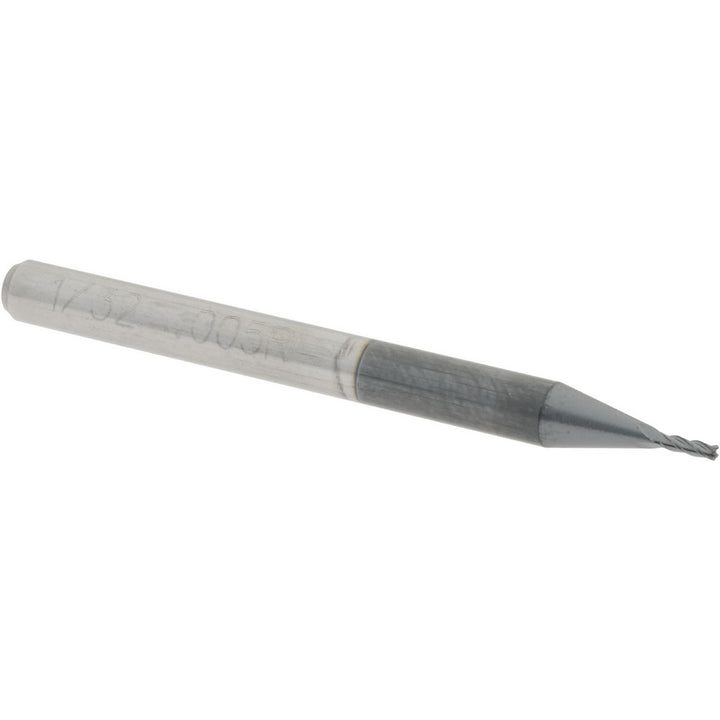 0.0313in" 4-Flute Solid Carbide Corner Radius End Mill, AlTiN - Accupro 12176880