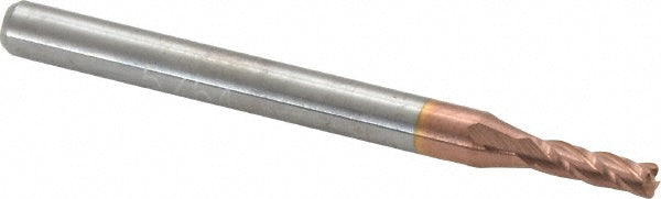 0.0781in" 4-Flute Solid Carbide Corner Radius End Mill, TiCN - Accupro 12176906