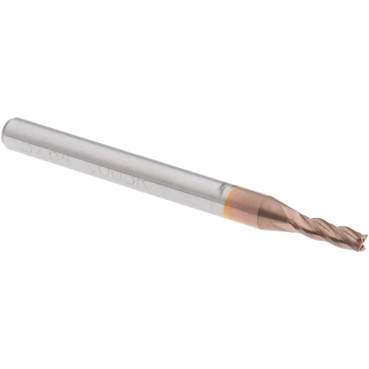 0.0781in" 4-Flute Solid Carbide Corner Radius End Mill, TiCN - Accupro 12176904