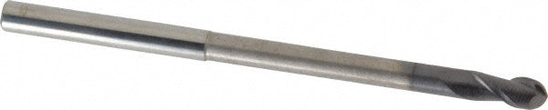 0.2362" 2-Flute Solid Carbide Ball End Mill, AlTiN - Accupro 12177260