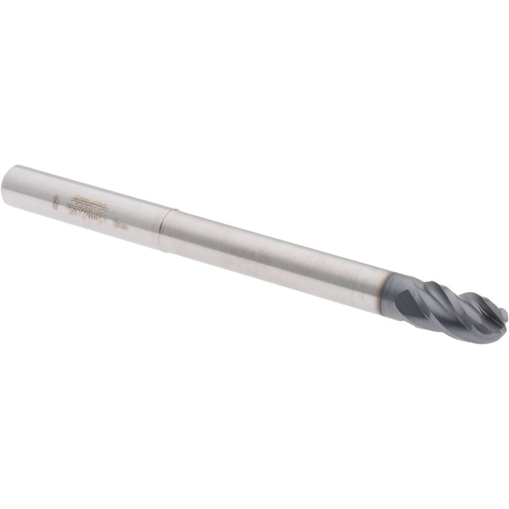 0.3150" 4-Flute Solid Carbide Ball End Mill, AlTiN - Accupro 12177246
