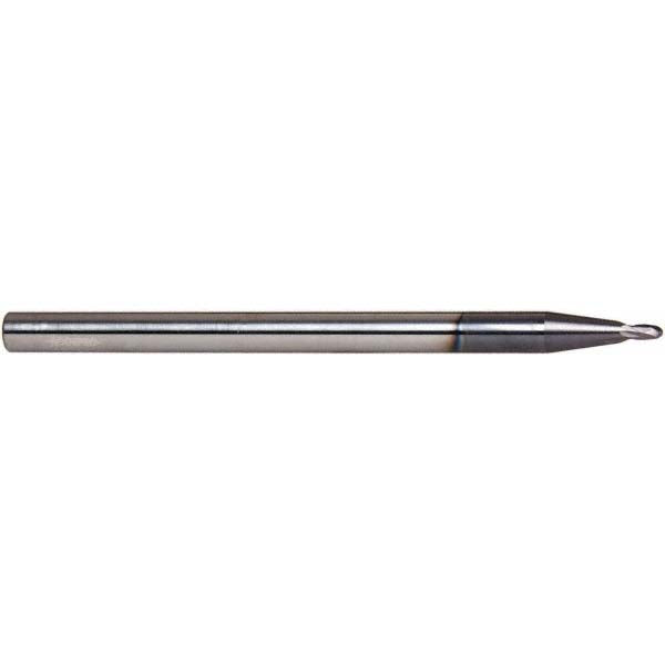 3/32" 2-Flute Solid Carbide Ball End Mill, AlTiN - Accupro 12180951