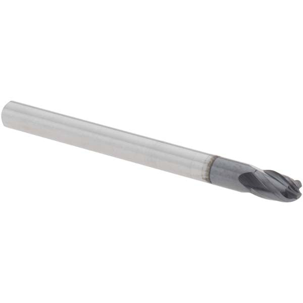 1/8in" 4-Flute Solid Carbide Ball End Mill, AlTiN - Harvey Tool 51008-C3