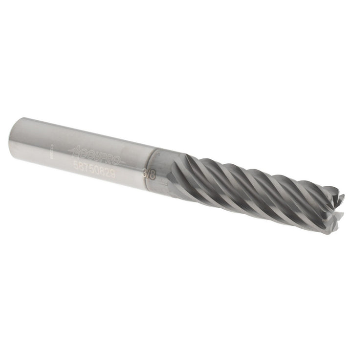 3/8in" 7-Flute Solid Carbide Corner Radius End Mill, nACRo - Accupro 12180848