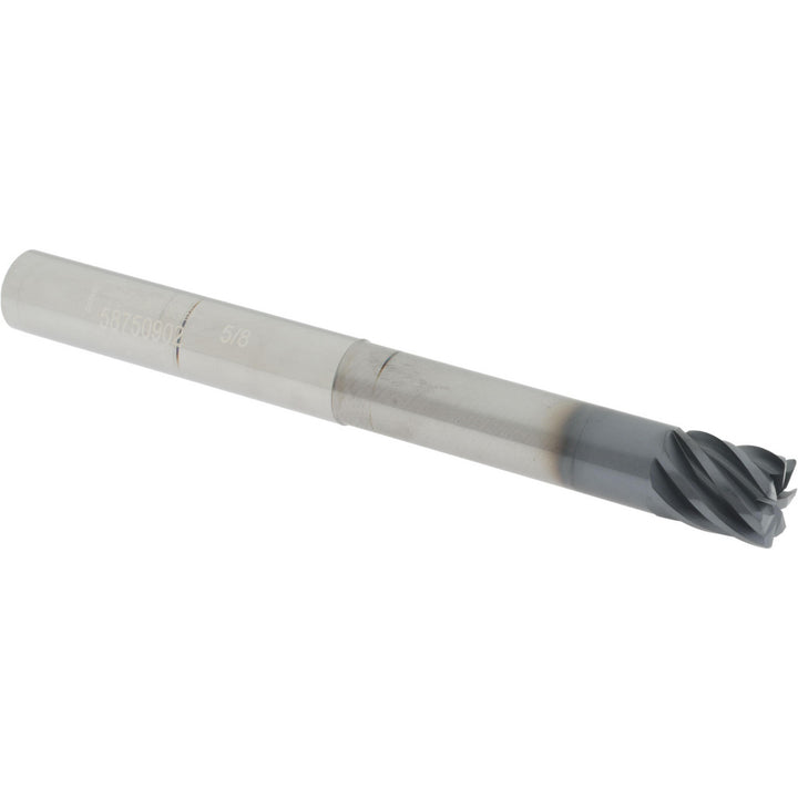 5/8in" 7-Flute Solid Carbide Corner Radius End Mill, AlTiN - Accupro 12178723