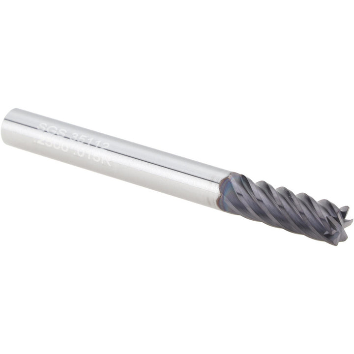 1/4" 6-Flute Solid Carbide Corner Radius End Mill, TX - SGS 35112