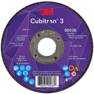 4-1/2" 36+-Grit Ceramic Grinding & Cutoff Wheel - 3M 7100304006