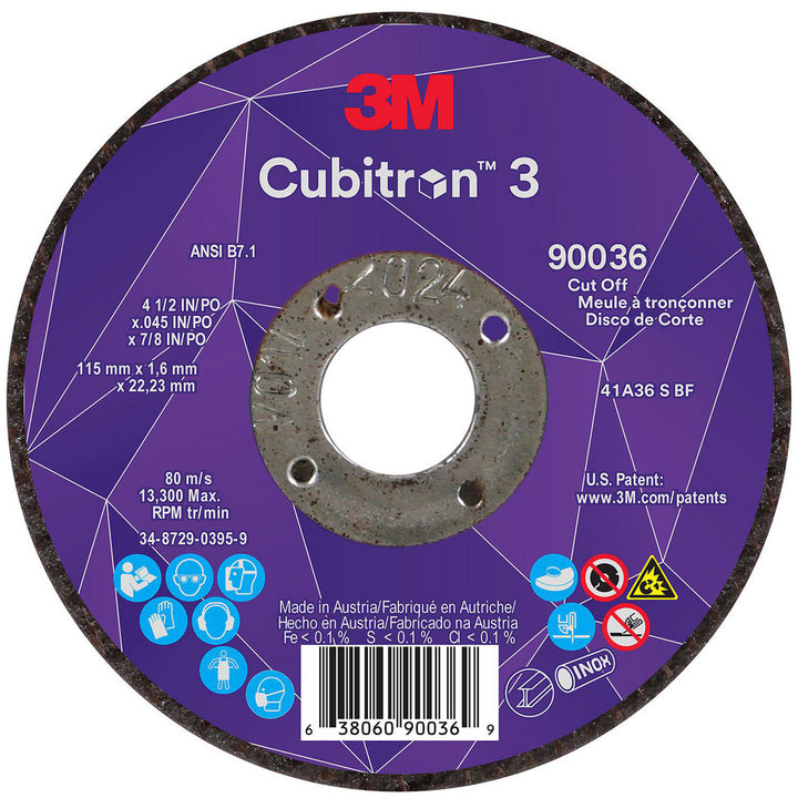 4-1/2" 36+-Grit Ceramic Grinding & Cutoff Wheel - 3M 7100304006
