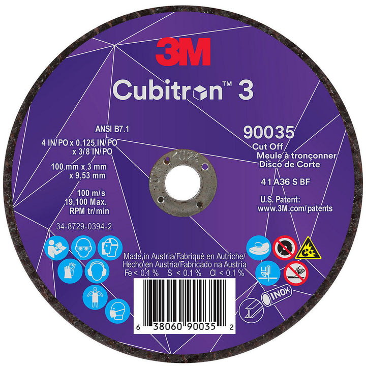 4" 36+-Grit Ceramic Grinding & Cutoff Wheel - 3M 7100304005