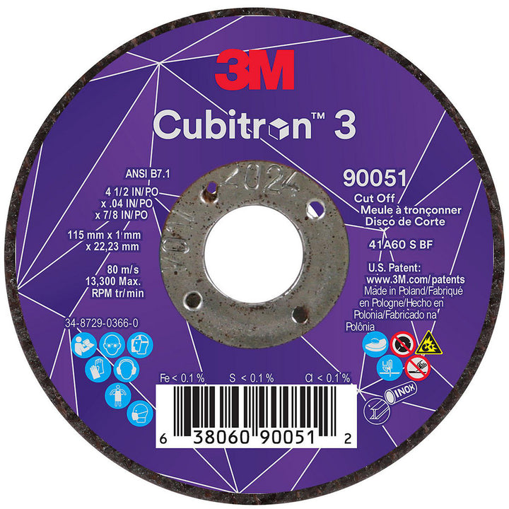 4-1/2" 60+-Grit Ceramic Grinding & Cutoff Wheel - 3M 7100304307