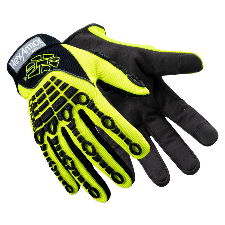 Large Black; High-Visibility Yellow SuperFabric Cut, Puncture & Abrasion-Resistant Gloves - HexArmor. 4026-L (9)