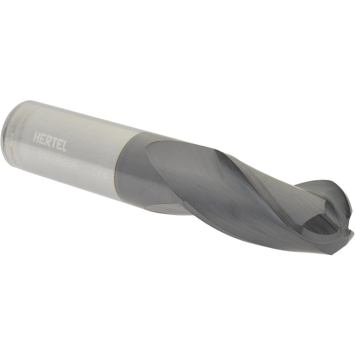 3/4" 3-Flute Solid Carbide Ball End Mill, AlTiN - Hertel EM99924742