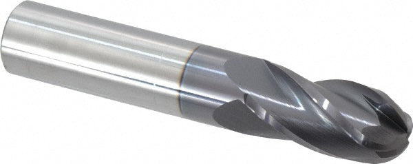 5/8" 4-Flute Solid Carbide Ball End Mill, AlTiN - Hertel EM250040