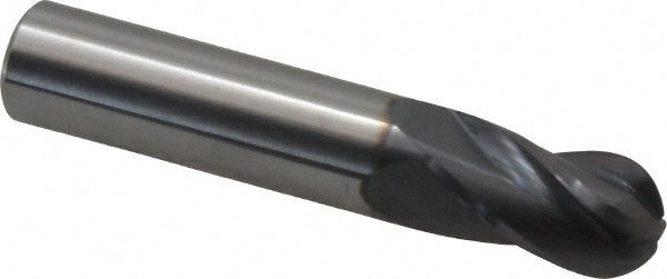 3/8" 4-Flute Solid Carbide Ball End Mill, AlTiN - Hertel EM99924530