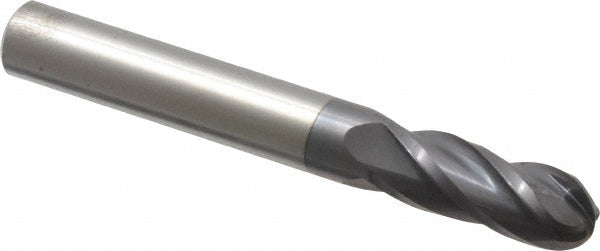 5/16" 4-Flute Solid Carbide Ball End Mill, AlTiN - Hertel EM250020