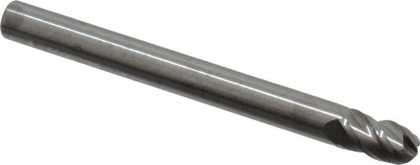 3/16" 4-Flute Solid Carbide Ball End Mill, AlTiN - Hertel EM99924521
