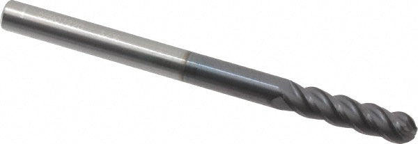 3/16" 4-Flute Solid Carbide Ball End Mill, AlTiN - Hertel EM060012