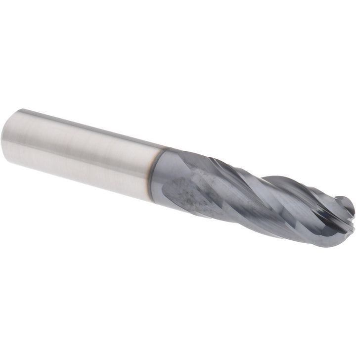 3/8" 4-Flute Solid Carbide Ball End Mill, AlTiN - Hertel EM250024
