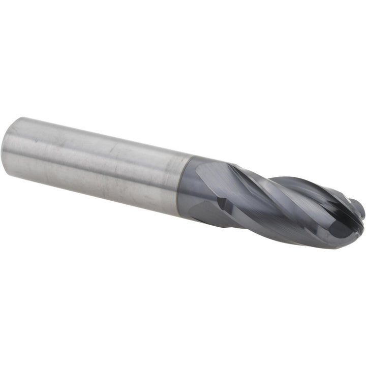 1/2" 4-Flute Solid Carbide Ball End Mill, AlTiN - Hertel EM250032