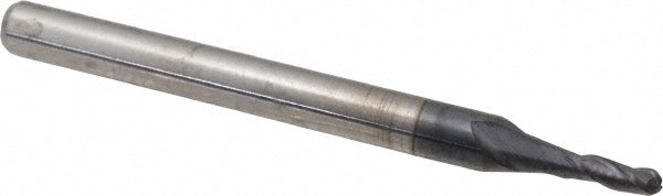 1/16" 3-Flute Solid Carbide Ball End Mill, AlTiN - Hertel EM99924774