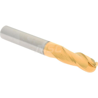 5/16" 3-Flute Solid Carbide Ball End Mill, TiN - Hertel E699924736