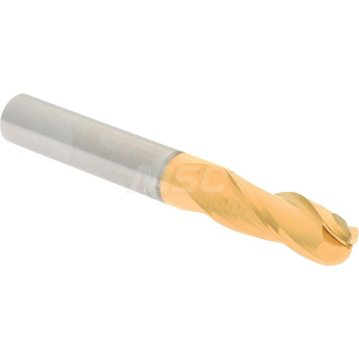 5/16" 3-Flute Solid Carbide Ball End Mill, TiN - Hertel E699924736