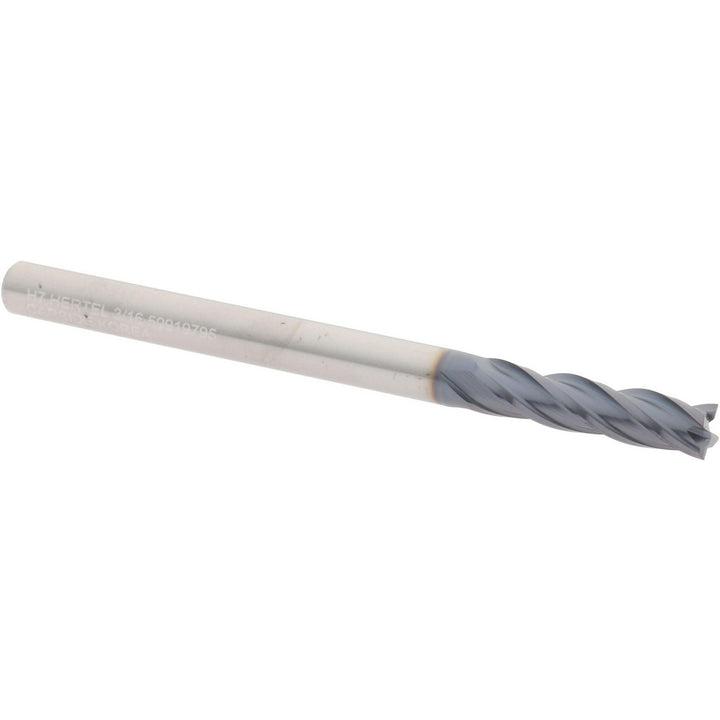 3/16" 4-Flute Solid Carbide Square End Mill, AlTiN - Hertel 750290
