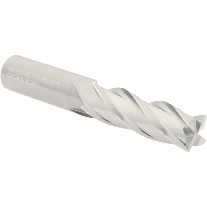 7/16" 4-Flute Solid Carbide Square End Mill - Hertel 750507