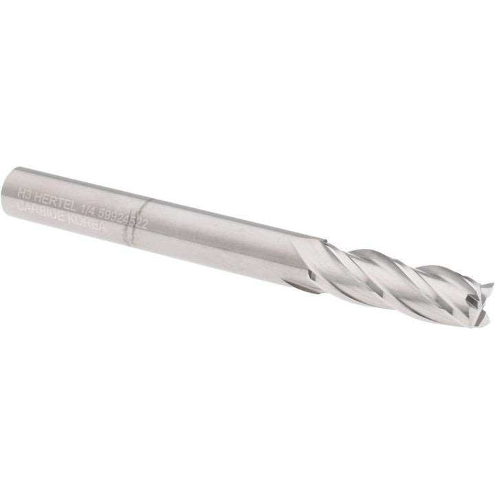 1/4" 4-Flute Solid Carbide Square End Mill - Hertel 750919