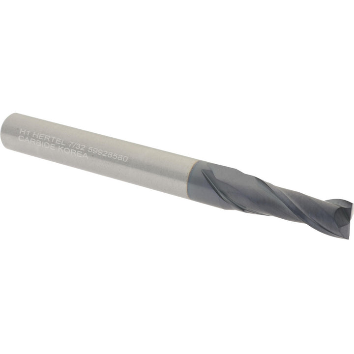 7/32" 2-Flute Solid Carbide Square End Mill, AlTiN - Hertel 750663