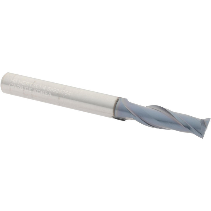 1/4" 2-Flute Solid Carbide Square End Mill, AlTiN - Hertel 750400