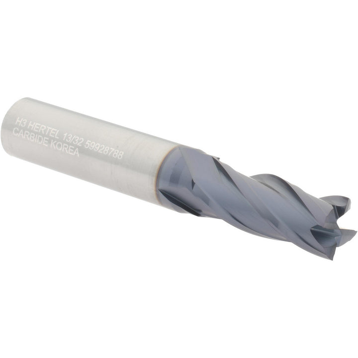 13/32" 4-Flute Solid Carbide Square End Mill, AlTiN - Hertel 750402