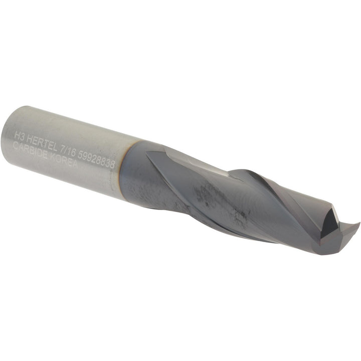 7/16" 2-Flute Solid Carbide Square End Mill, AlTiN - Hertel 750503
