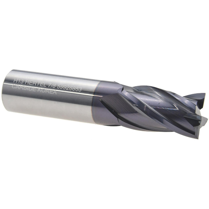 7/8" 4-Flute Solid Carbide Square End Mill, AlTiN - Hertel 750261